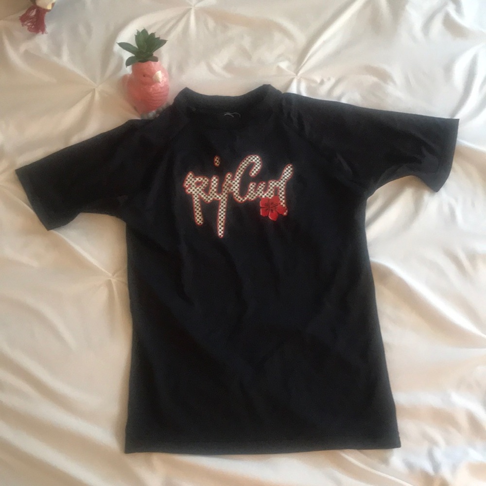 RipCurl Ladies S/S Rash Guard Worn Once CUTE! 10
